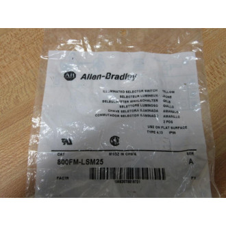 Allen Bradley 800FM-LSM25 Illum. 2-Pos selector Switch 800FMLSM25