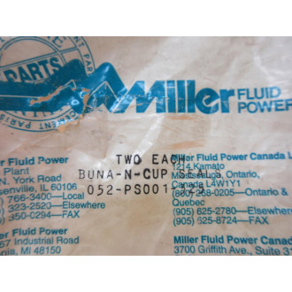 Miller Fluid Power 052-PS001-325 Cup Seal 052PS001325 (Pack of 2)