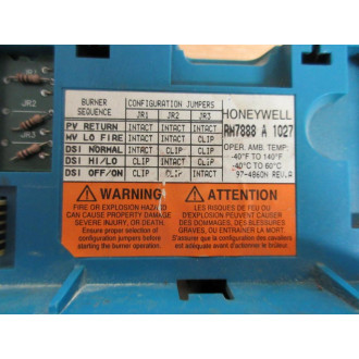 Honeywell RH7888 A 1027 Burner Control RH7888A1027 WO Dust Cover - Used