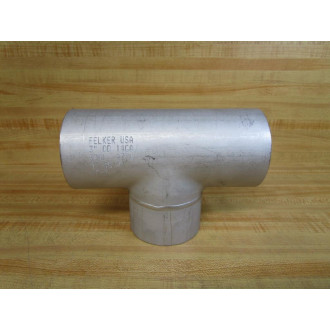 Felker HT-8TP Stainless Steel Tee Fitting 3" OD - New No Box