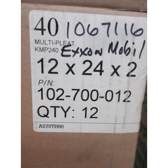 Koch 102-700-012 Multi-Pleat Air Filter 12x24x2 (Pack of 12)