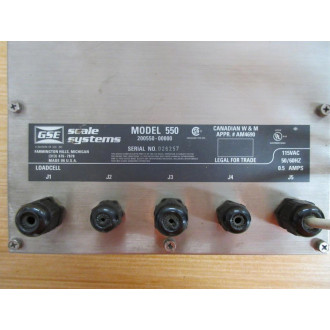 GSE Scale Systems 200550-00000 Programmable Weigh Indicator GSE 550 3 P Plug - Used