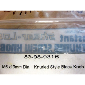 Shear-Loc 83-98-931B Knurled Style Black Knob 8398931B (Pack of 14) - New No Box