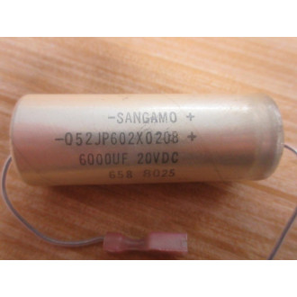 Sangamo 052JP602X050B 600µF 20VDC Capacitor - New No Box