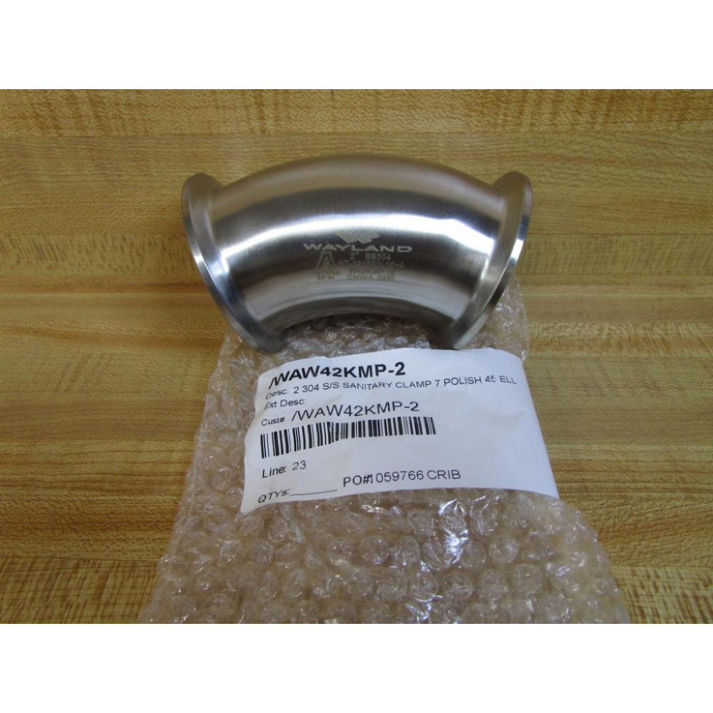 Wayland W42KMP-2 2" 45° Stainless Steel Clamp Elbow W42KMP2