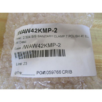 Wayland W42KMP-2 2" 45° Stainless Steel Clamp Elbow W42KMP2