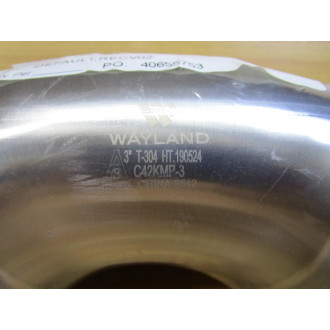 Wayland W42KMP-3 3" 45° Stainless Steel Clamp Elbow 2KMP