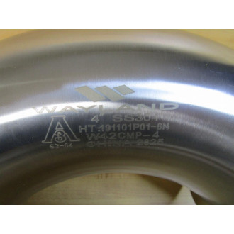 Wayland W42CMP-4 4" 90° Stainless Steel Clamp Elbow W42CMP4