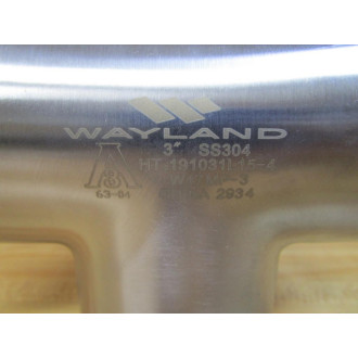 Wayland W47MP-3 3" Stainless Steel Clamp Tee W47MP3 - New No Box