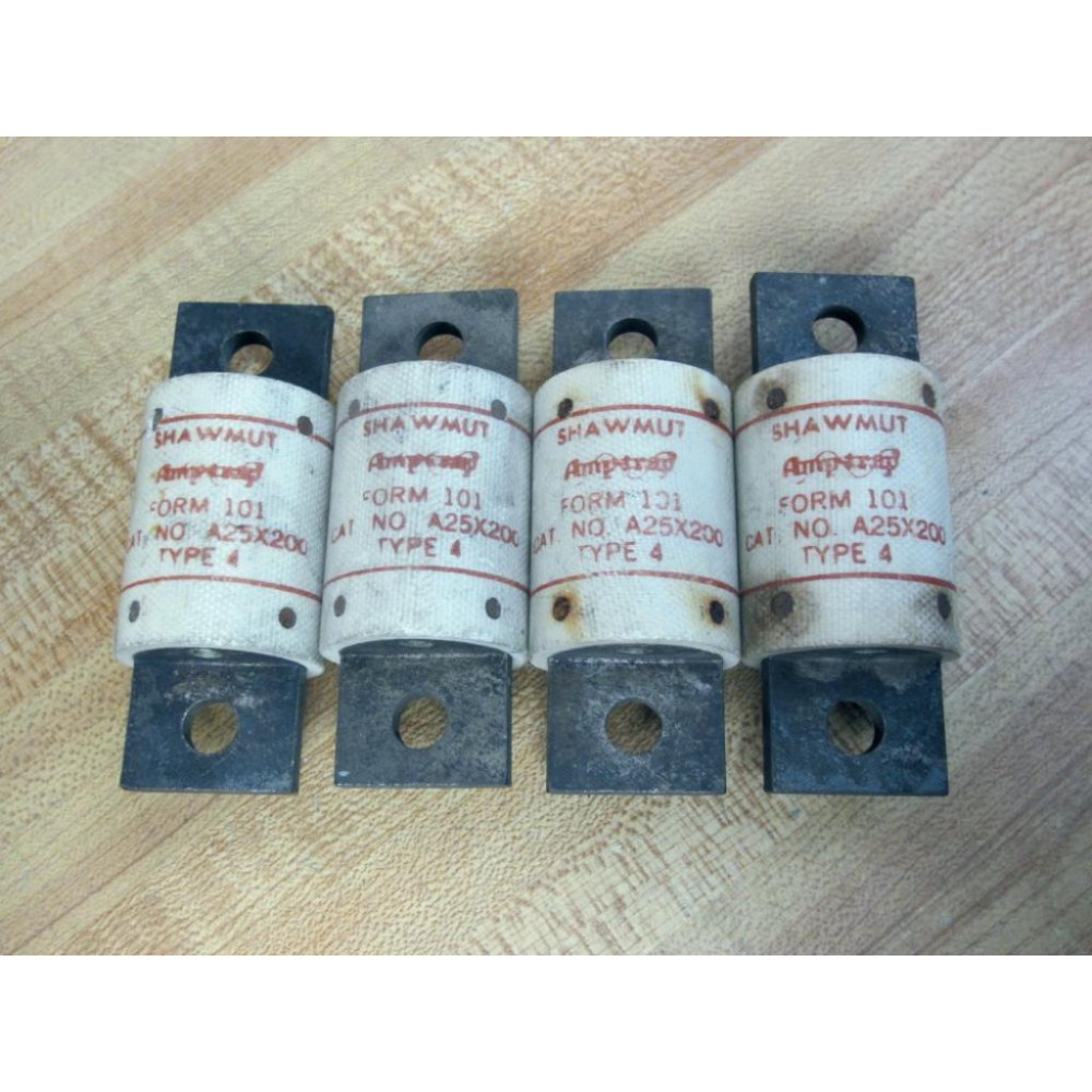 Gould Shawmut Ferraz Trionic A25X200 Amp-Trap Fuse 200A A25X200-4 Tested (Pack of 4) - New No Box