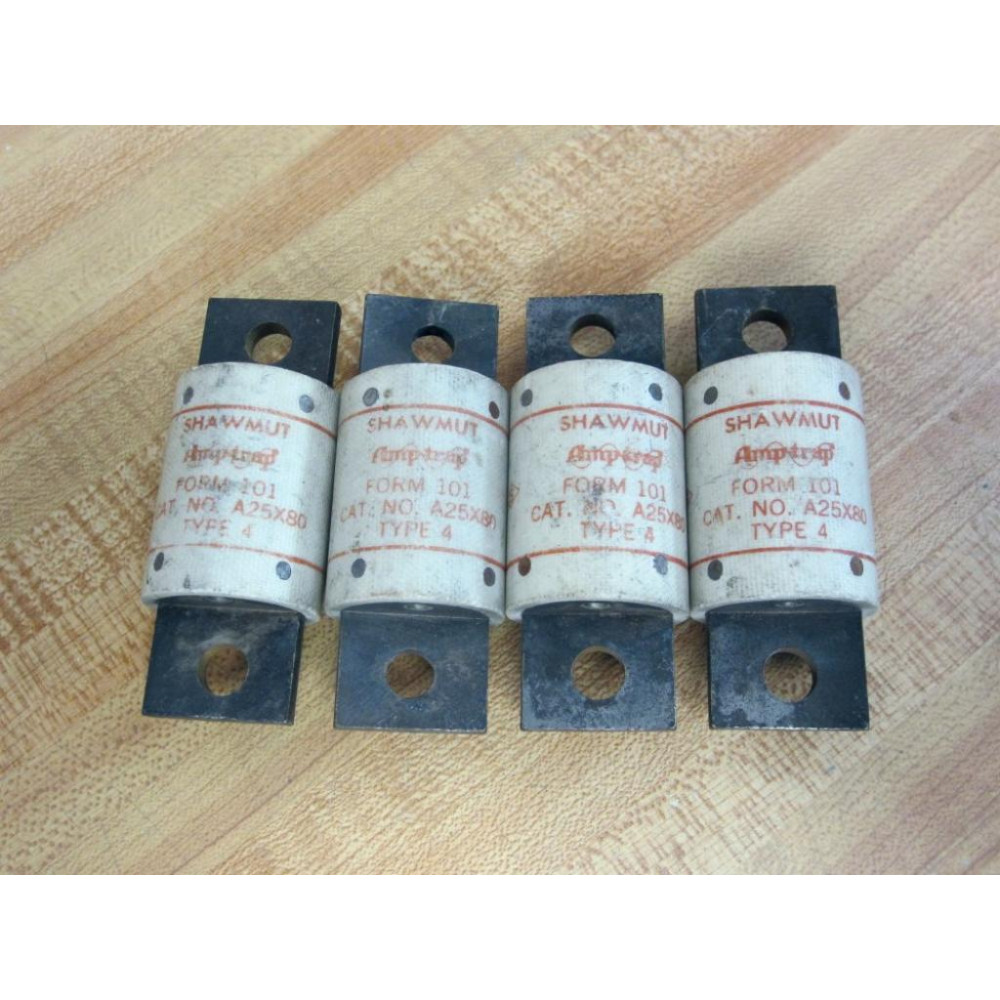 Gould Shawmut Ferraz Trionic A25X80 Amp-Trap Fuse 80A A25X80-4 Tested (Pack of 4) - New No Box