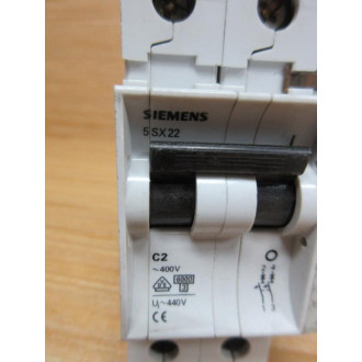 Siemens 5SX22 C2 2A Circuit Breaker 5SX22C2 W 5SX9100 - Used