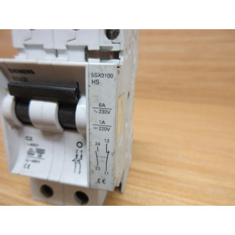 Siemens 5SX22 C2 2A Circuit Breaker 5SX22C2 W 5SX9100 - Used
