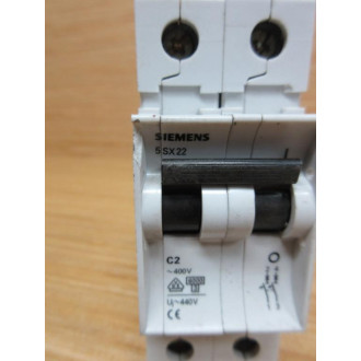 Siemens 5SX22 C2 2A Circuit Breaker 5SX22C2 Chipped - Used