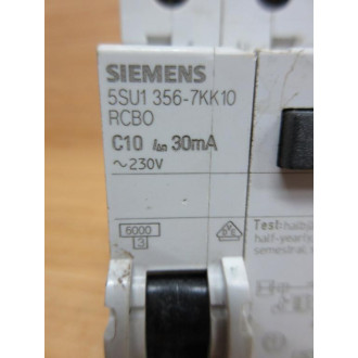 Siemens 5SU1 356-7KK10 10A Circuit Breaker 5SU13567KK10 - Used