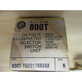 Allen Bradley 800T-16HG17KB6AX Selector Switch Series N