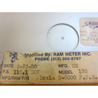 General Electric 50-180-113-FAZZ1 GE D-C Milliammeter 50180113FAZZ1 - New No Box