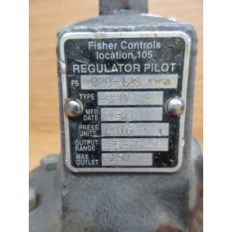 Fisher Controls 92B-120 Regulator Pilot 92B120 - Used