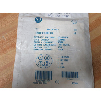 Allen Bradley 42CA-D1JNB-D4 Photoelectric Sensor 42CAD1JNBD4