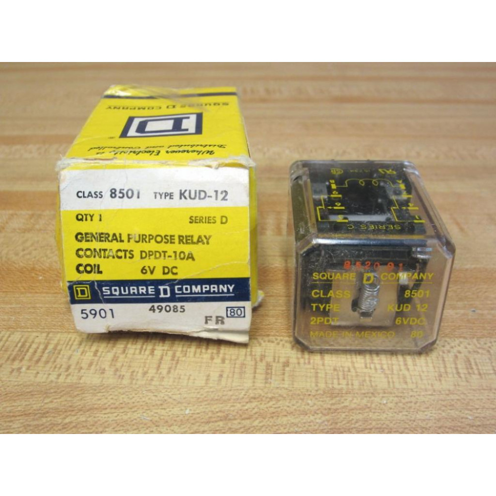 Square D 8501-KUD-12-6VDC Relay 8501KUD12