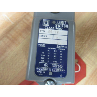 Square D 9007-AO-12 Limit Switch 9007-A0-12 W9007 A0-2
