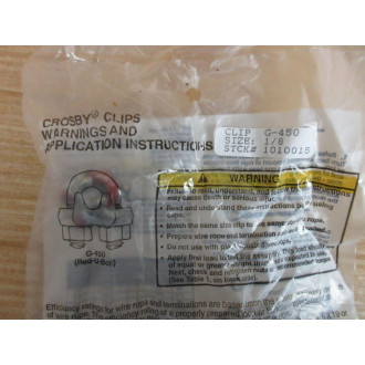 Crosby 1010015 18" Red U-Bolt Clip G-450 (Pack of 5)