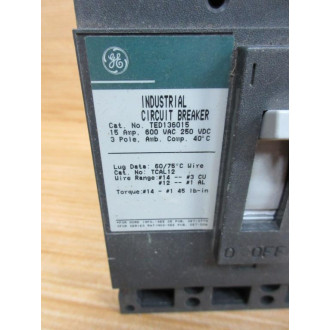 General Electric TED136015 15 AMP Circuit Breaker New Style - New No Box
