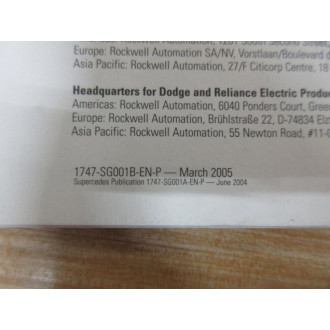 Rockwell Automation 1747-SG001B-EN-P SLC 500 Selection Guide - New No Box