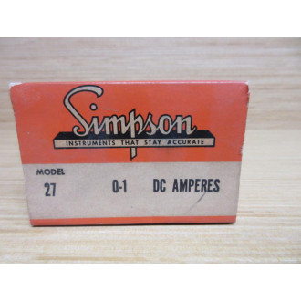 Simpson Model 27 Meter 27 0-1 DC Amperes