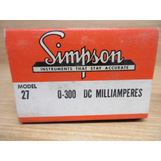 Simpson Model 27 Meter 27 0-300 DC Milliamperes