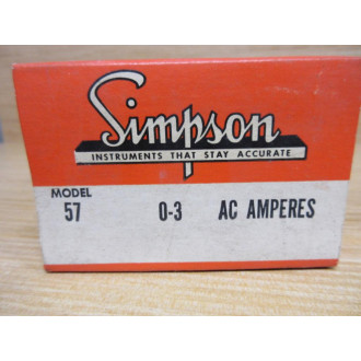Simpson Model 57 Meter 57 0-3 AC Amperes
