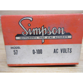 Simpson Model 57 Meter 57 0-100 AC Volts