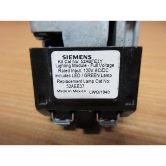 Siemens 52PT8E3AY Illuminated Push Button W52ABFE3Y, 52BJK - New No Box