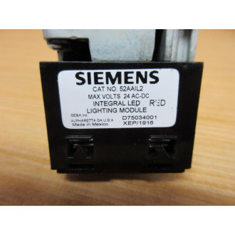 Siemens 52PP2L2A Illuminated PushPull Button W 52AAIL2, 52BJK - New No Box
