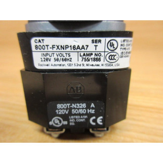 Allen Bradley 800T-FXNP16AA7 Push-Pull Device Illum. - New No Box
