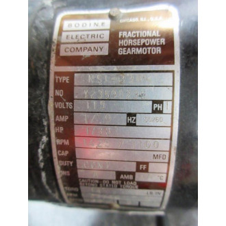 Bodine Electric NSI-33R Fractional Horsepower Gearmotor NSI33R - Used