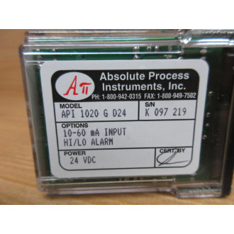 Absolute Process Instruments API 1020 G D24 Dual Input Alarm API1020GD24