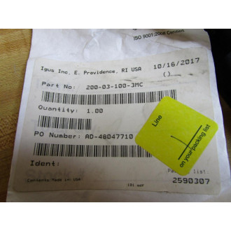 Igus 200-03-100-3MC Energy Chain 200-03-100 37" Inches - New No Box