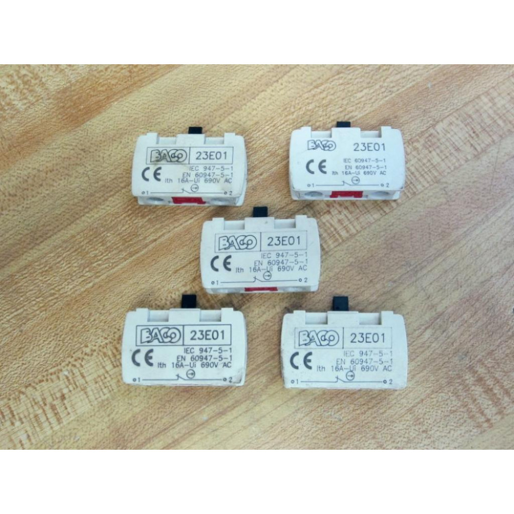 Baco 23-E01 Contact Block 23E01 (Pack of 5) - Used Baco 23-E01 Contact Block 23E01 (Pack of 5) - Used