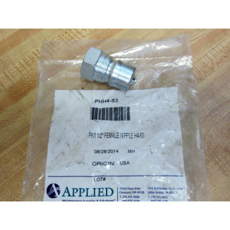 Applied PHH4-63 Parker 12" Female Nipple H4-63 - New No Box