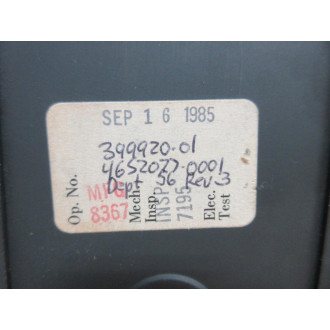 Louis Allis 399920-01 Control Station 1652027-0001 - New No Box