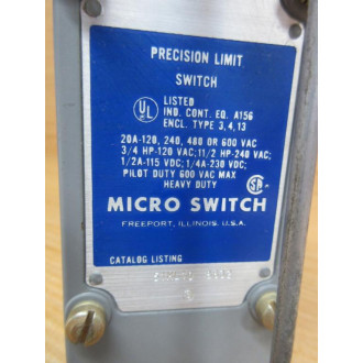 Micro Switch 51ML10 Honeywell Precision Limit Switch W Lever Arm - New No Box