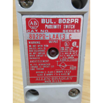 Allen Bradley 802PR-LAAJ3 Proximity Switch 802PRLAAJ3 - New No Box