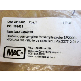 Swagelok 93S4023 Dilution Cross For Sample Probe SP2000-HDILVA - New No Box