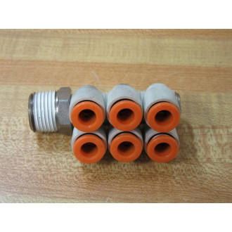 SMC KQ2ZT07-36S-X2 38" 6-Way Banjo Fitting KQ2ZT0736SX2 (Pack of 10) - New No Box