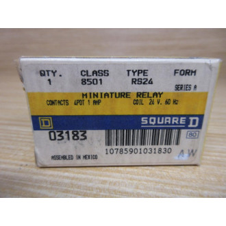 Square D 8501-RS24 Miniature Relay 8501RS24
