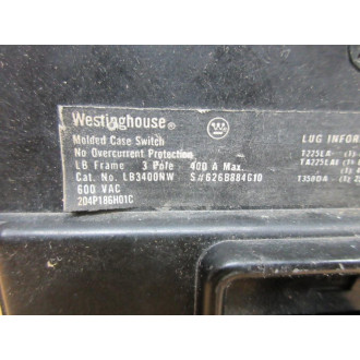 Westinghouse LB3400NW 400A Circuit Breaker - Used