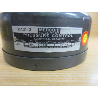 Mercoid Control DA-31-3-R-5 Pressure Control Switch DA313R5