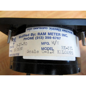 Weschler RX-371 4.5" Panel Meter RX371 0-1.2 Kiloamps