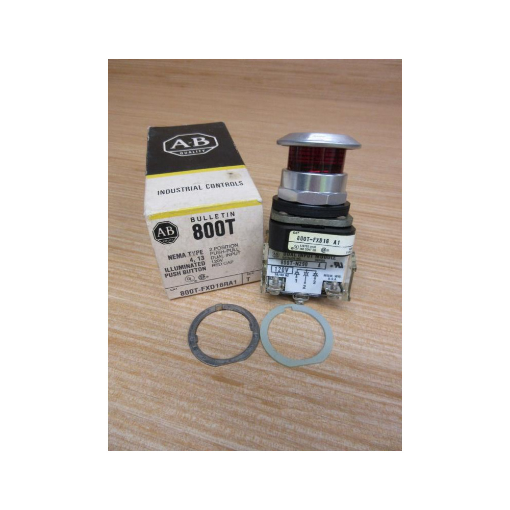 Allen Bradley 800T-FXD16A1 Push Button 800T-FXD16RA1 W 800T-N290, 800T-XA1